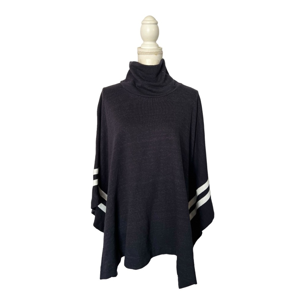 SUNDRY Anthropologie Women's  Cowl Neck Striped Poncho ONE SIZE NWOT - Picture 4 of 11